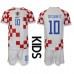 Tanie Strój piłkarski Chorwacja Luka Modric #10 Koszulka Podstawowej dla dziecięce MŚ 2022 Krótkie Rękawy (+ szorty)
